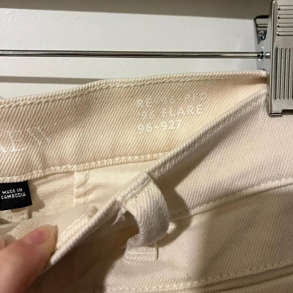 J.Crew Petite high-rise flare jean size 26 cream